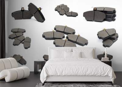 set of brake pads isolated on white baclkground . Wall mural