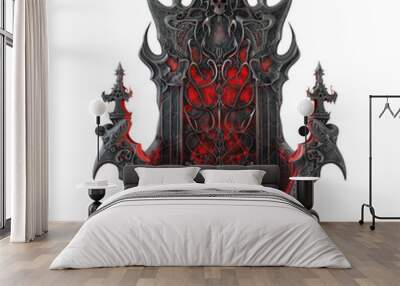 Black Demon's Throne Isolated on White and PNG Transparent Background Wall mural