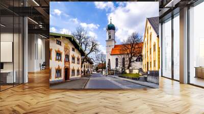 famous old town of oberammergau - bavaria Wall mural