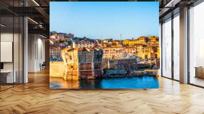 harbor of portoferraio at the island elba in italy Wall mural