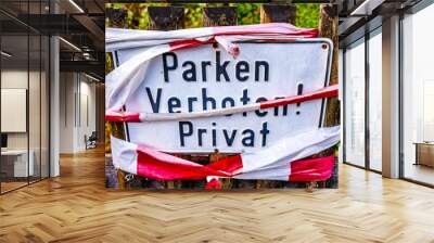 no parking sign in germany - translation: no parking Wall mural