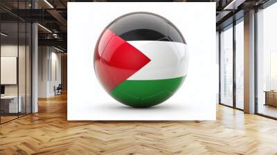 Aerial View of Palestine Flag Ball on White Background - Vector Illustration Wall mural