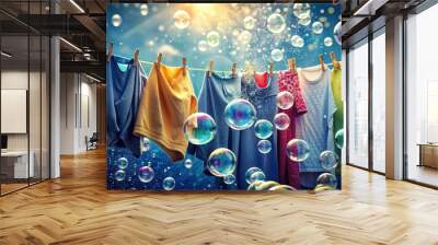 laundry+bubbles+background Wall mural