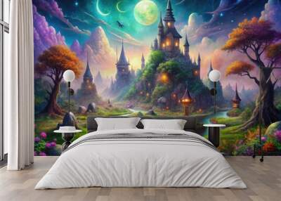 Witchy mystical magical mystical mystical mystical landscape Wall mural