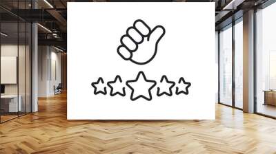 customer review icon, quality rating, feedback, five stars line symbol on white background - editable vector illustration eps10 Wall mural