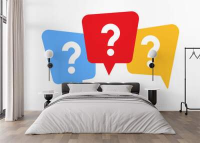 Message box with question mark icon Wall mural