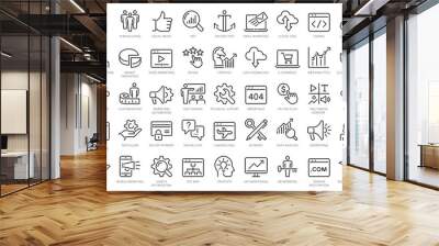 Outline web icons set - Search Engine Optimization. Thin line web icon collection. Simple vector illustration Wall mural