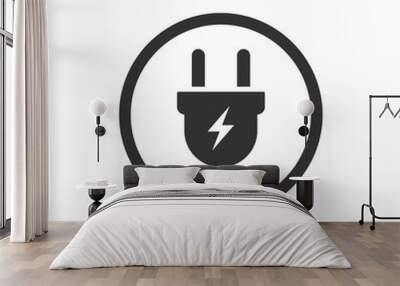 plug vector icon. power wire cable flat icon illustration Wall mural