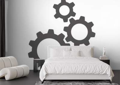 Settings gears (cogs) flat icon for apps and websites Wall mural