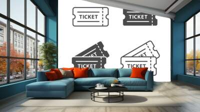 Ticket icon set Wall mural