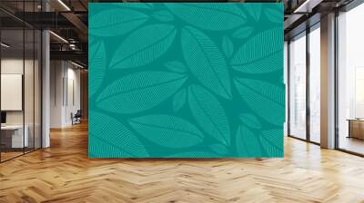 Tropical leaf Wallpaper, Luxury nature leaves pattern design, Golden banana leaf line arts, Hand drawn outline design for fabric , print, cover, banner and invitation, Vector illustration Wall mural