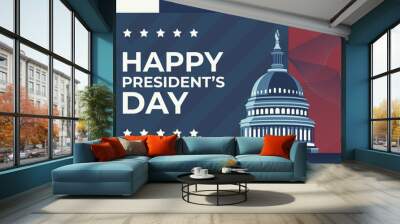 The White House illustration for President's day banner and posters, vector illustration background Wall mural