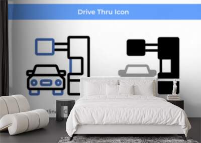 Drive Thru Icon Set Wall mural