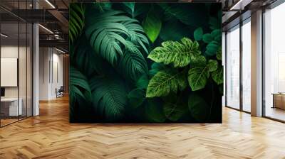 Jungle background created with generative Ai technologies	 Wall mural