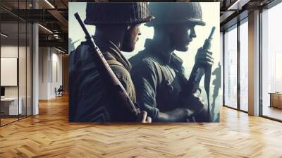 soldier with rifle professional photo Wall mural