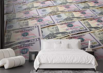 many dollars on the table Wall mural