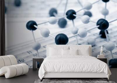 periodic table of chemical elements with molecule Wall mural