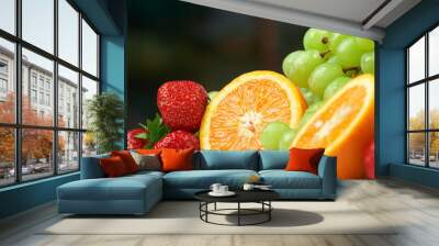 Still-life of fresh fruit Wall mural