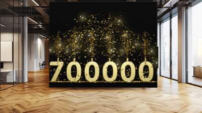 700K followers thank you illustration 3D rendering Wall mural