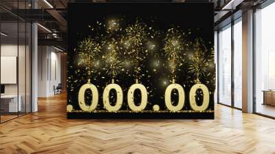 8 millions followers or prize black background 3D rendering Wall mural