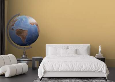 Globe Terrestre devant un fond ocre pour symboliser le voyage Wall mural