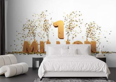 One million achievement celebration 3D rendering Wall mural