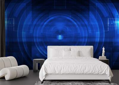 Dark blue tech background Wall mural