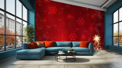 red christmas card background Wall mural