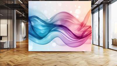 Abstract Colorful Wave Background with Gradient and Light Effects in Blue, Purple, and Orange Tones Wall mural