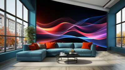 Abstract digital lines, tech background with lower copy space Wall mural