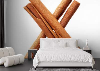 Close-up of Aromatic Cinnamon Sticks Isolated on Background for Culinary and Aromatherapy Use Wall mural