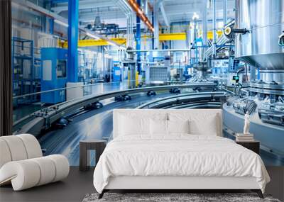 Well-maintained factory interior with high-quality equipment, orderly Wall mural