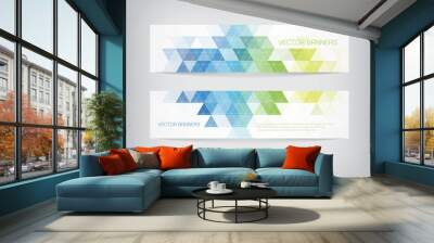 horizontal web banners with modern geometric backgrounds on white Wall mural