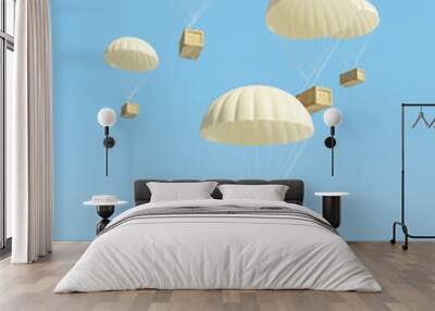 six boxes on parachute Wall mural