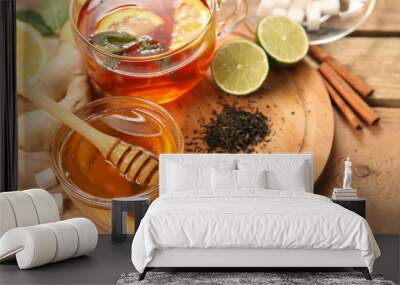 black tea and honey Wall mural