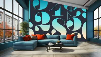 font of numbers in classical french didot or didone style with contemporary geometric design. beauti Wall mural