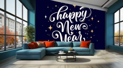 Happy New Year. Lettering text for Happy New Year Wall mural