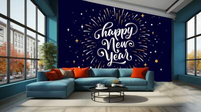 Happy New Year. Lettering text for Happy New Year Wall mural