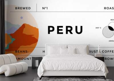 Label, minimalistic style. Graphic and typography design Wall mural