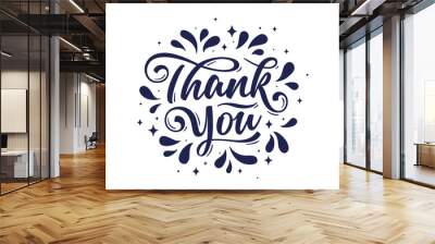 Thank You, Hand lettering for holiday Thanksgiving Day Wall mural