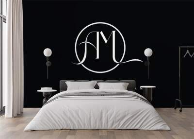 AM,  MA,  A,  M   Abstract  Letters  Logo  Monogram Wall mural