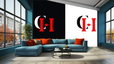 CH,  HC,  C,  H   Abstract Letters Logo Monogram Wall mural