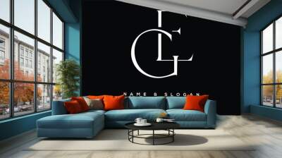 GE, EG, G, E Abstract Letters Logo Monogram Wall mural