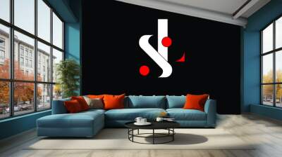 LS, SL, L, S   Abstract Letters Logo Monogram Wall mural