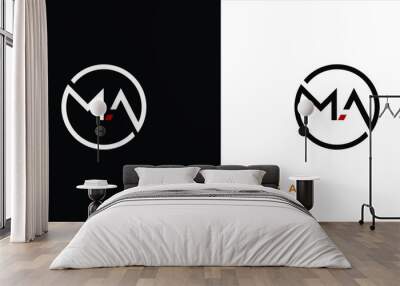 MA,  AM,  M,  A   Abstract Letters Logo Monogram Wall mural