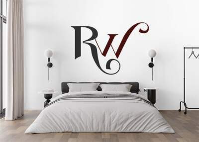 RW,  WR,  R,  W   Abstract  Letters  Logo  Monogram Wall mural