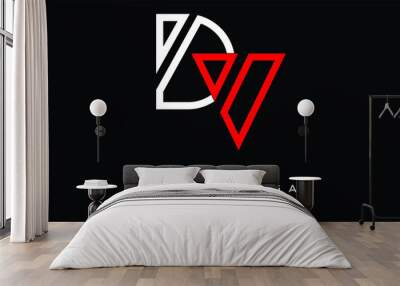 VD, DV, V, D  Abstract Letters Logo Monogram Wall mural