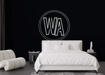 WA, AW, W, A  Abstract Letters Logo Monogram Wall mural