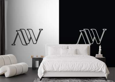 WA,  AW,  W,  A    Abstract  Letters  Logo  Monogram Wall mural