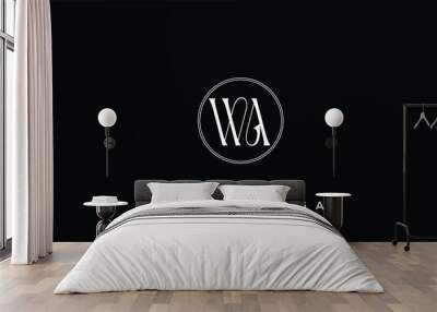 WA,  AW,  W,  A  Abstract  Letters  Logo  Monogram Wall mural